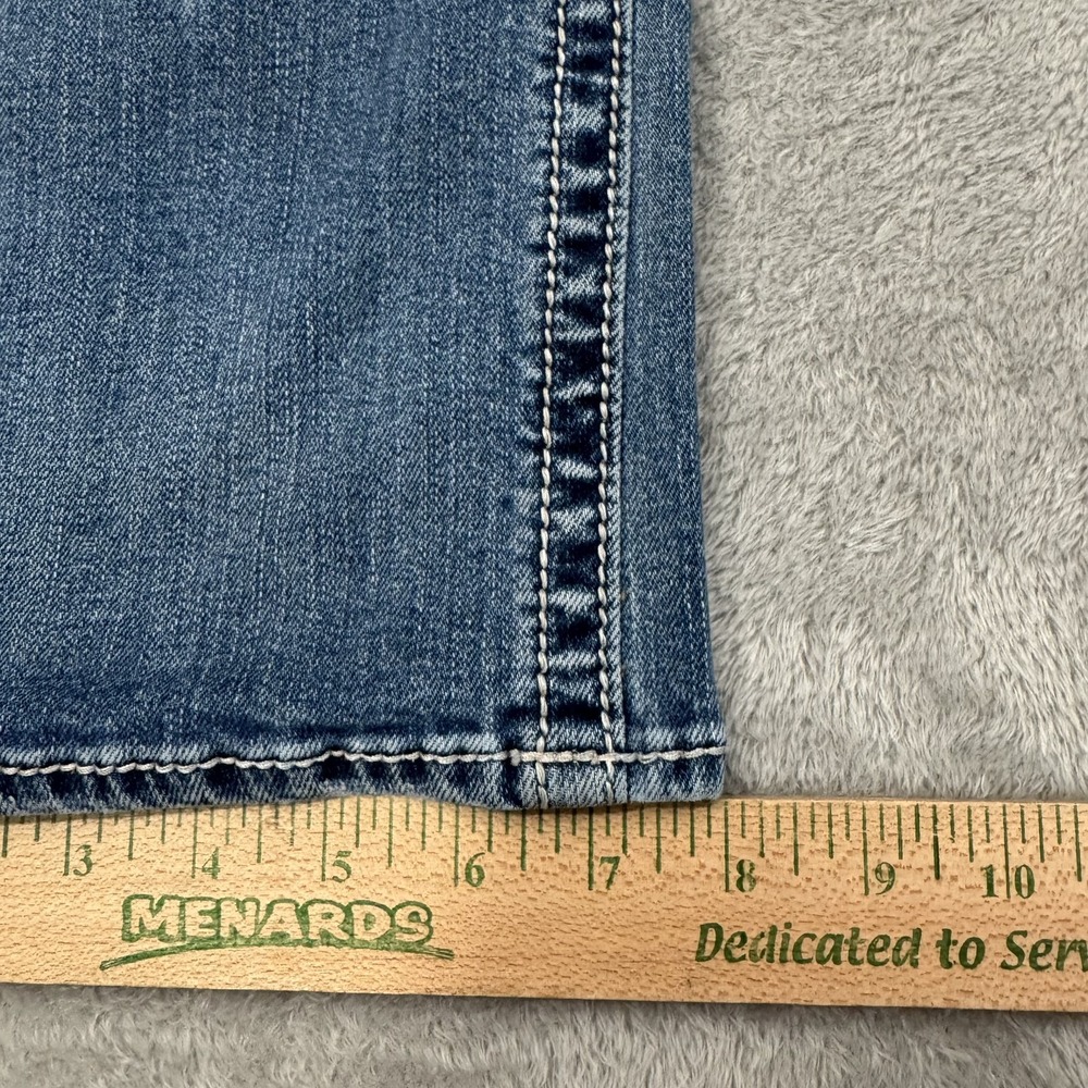 Silver Jeans Womens W28 L31 Blue Aiko Bootcut Whiskered Thick Stitch Western - Picture 14 of 16